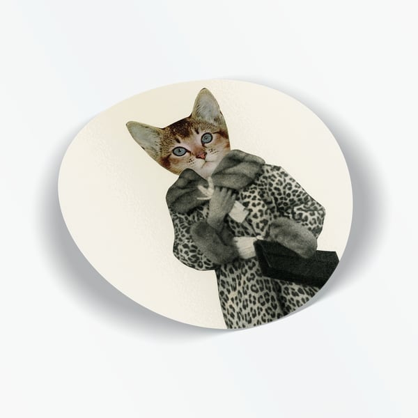 Cat Vinyl Sticker - Kitten Dressed as Cat