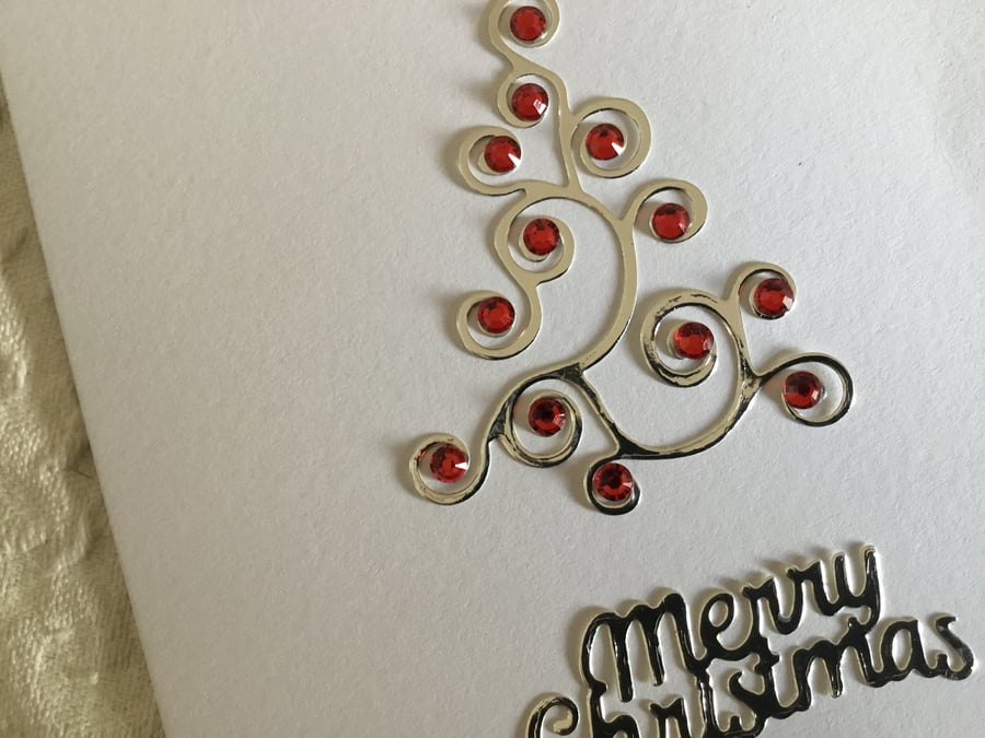 Beautiful, contemporary Christmas tree card. CC426