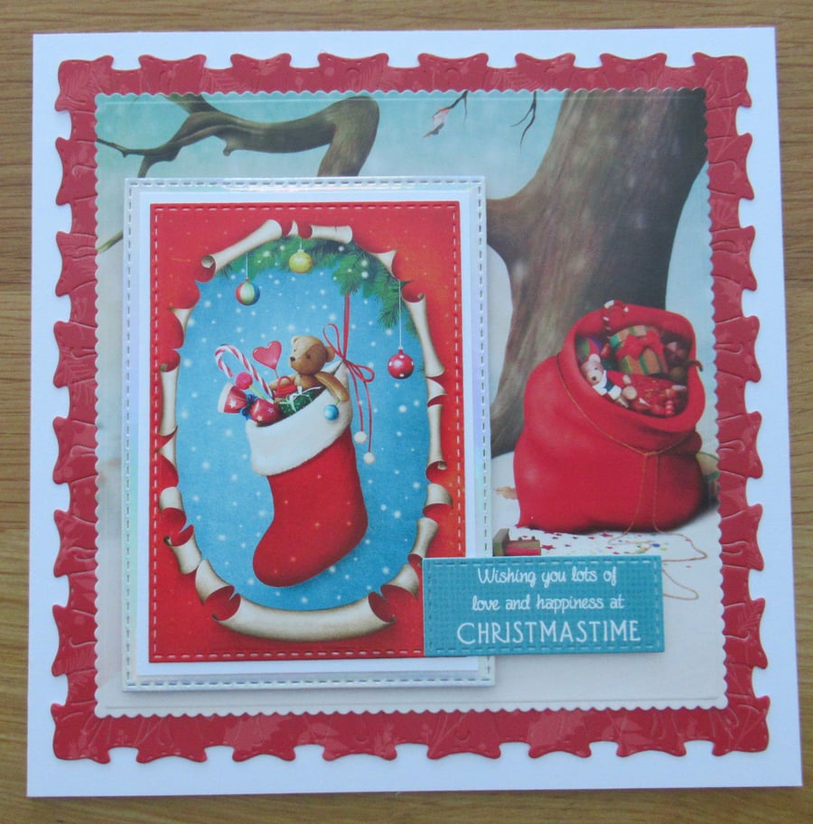 A Stocking Full Of Presents - 7x7" Christmas Card