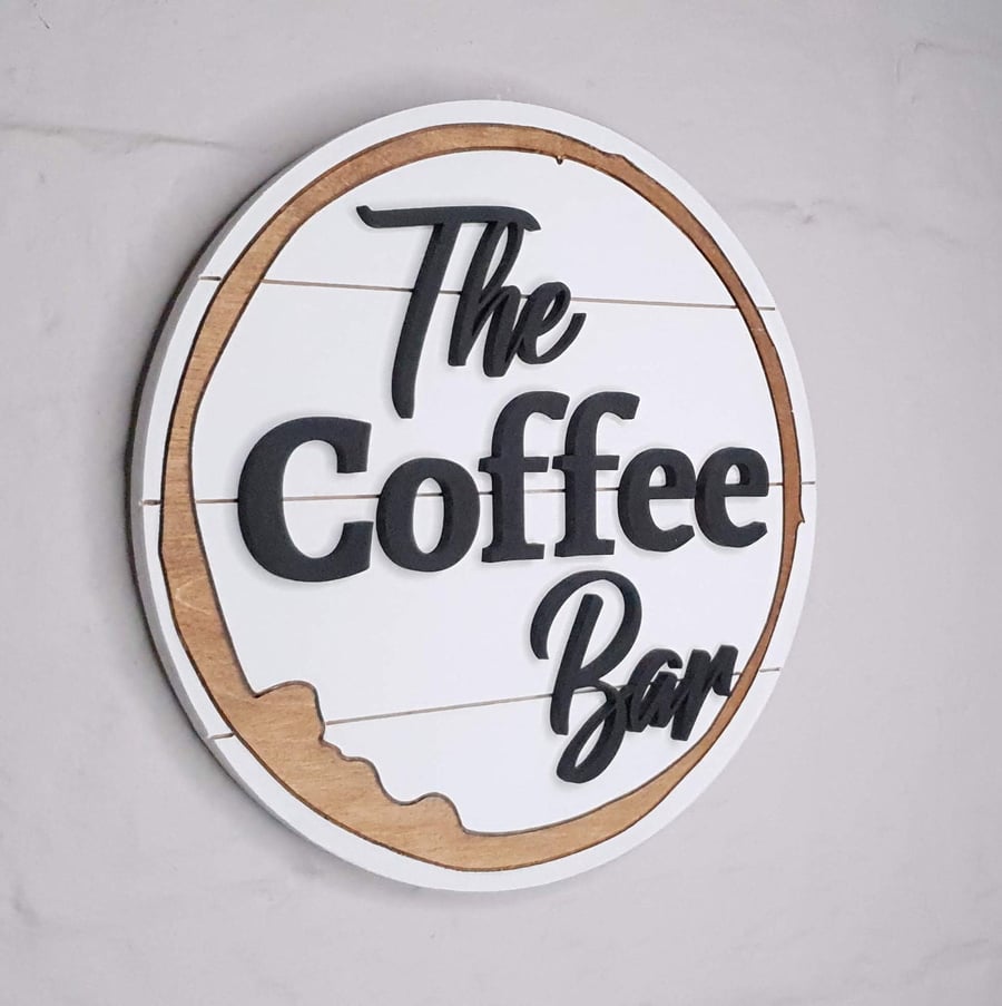 The Coffee Bar round vintage sign