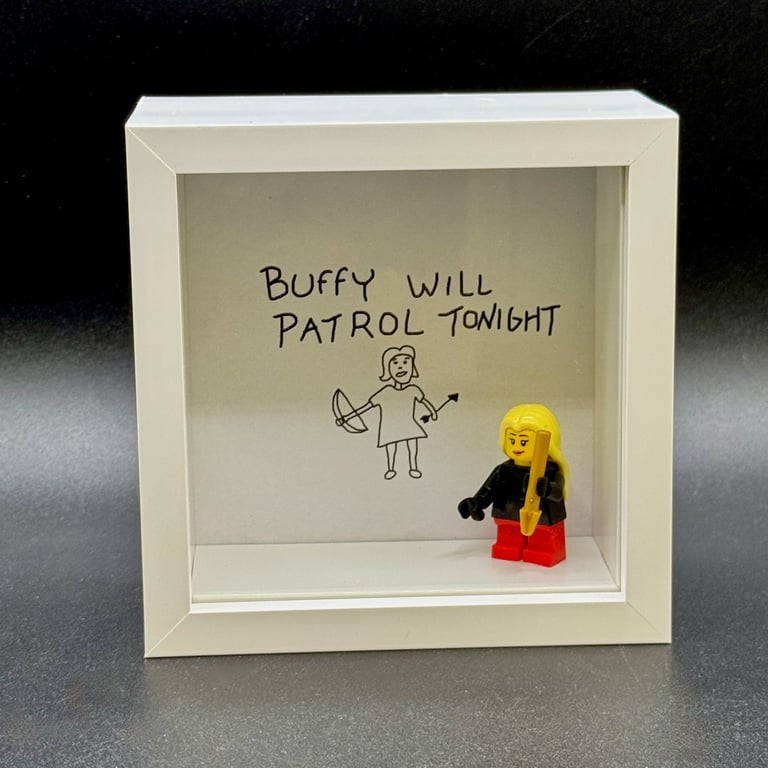 Buffy the Vampire Slayer Minifigure Display Frame - Buffy Will Patrol Tonight