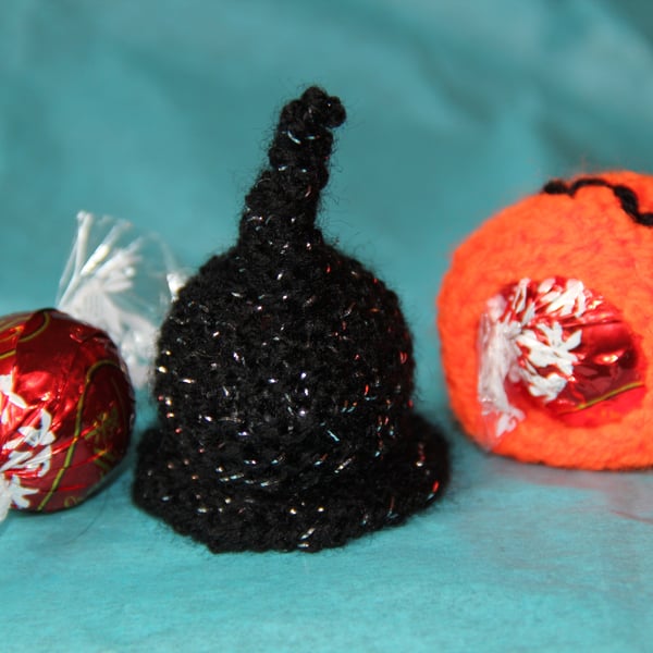 Hand Knitted Witch's Hat Sweetie Holder