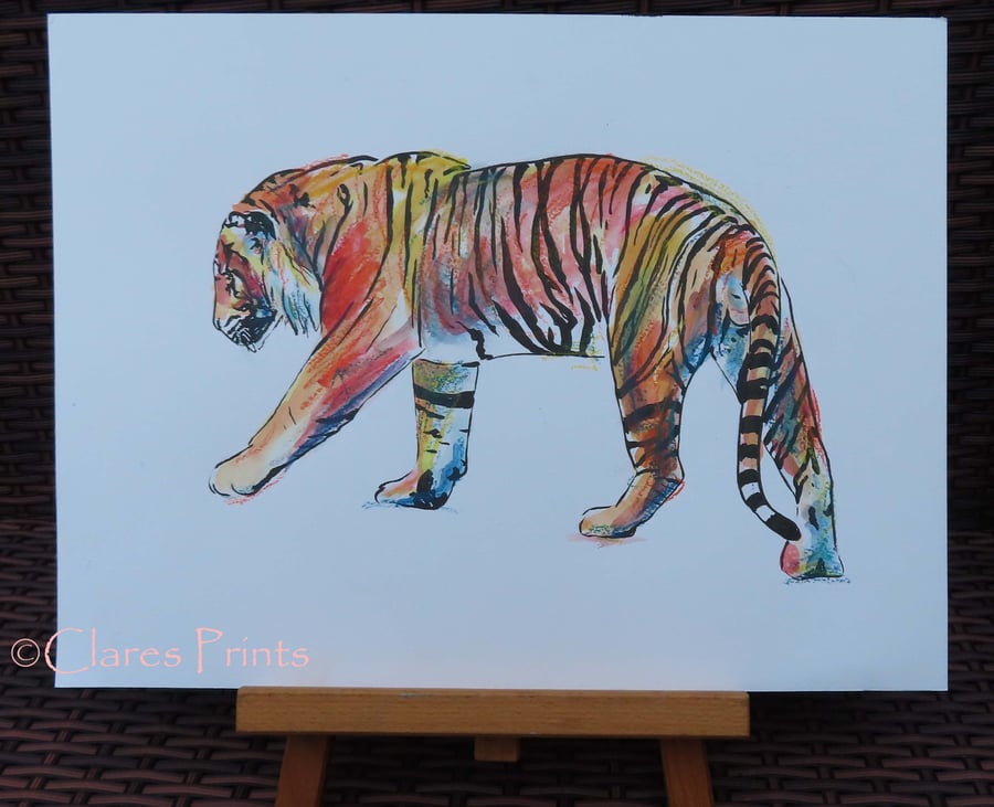 Tiger Walk Original Art Animal Painting OOAK