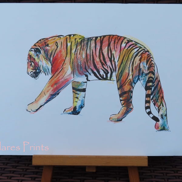 Tiger Walk Original Art Animal Painting OOAK