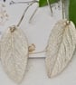 Wise Old Sage - PMC & Sterling Silver sage leaf dropper earrings 