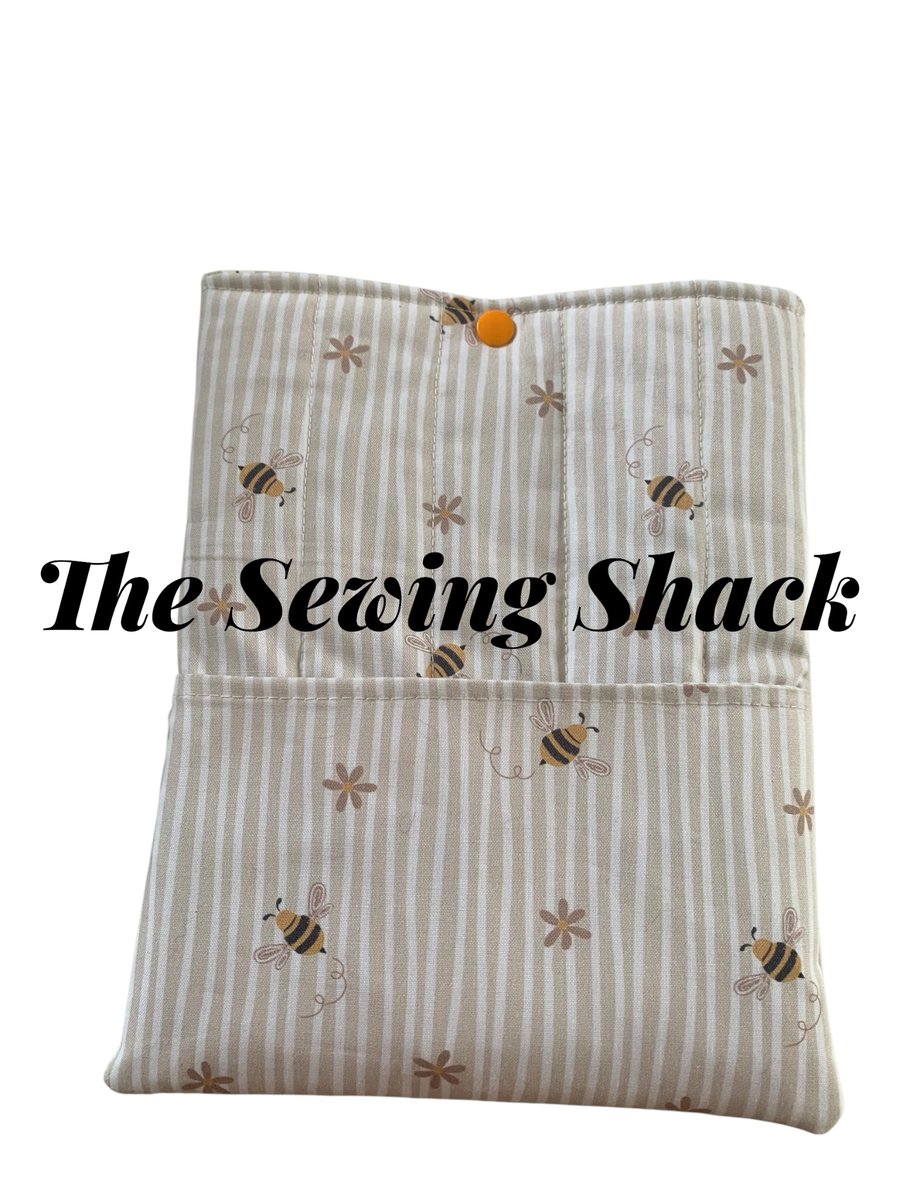 Small Book Sleeve.  The Bee Collection.