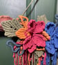 Macrame Wall Hanging with Handmade Flowers on Natural Driftwood - Image 5