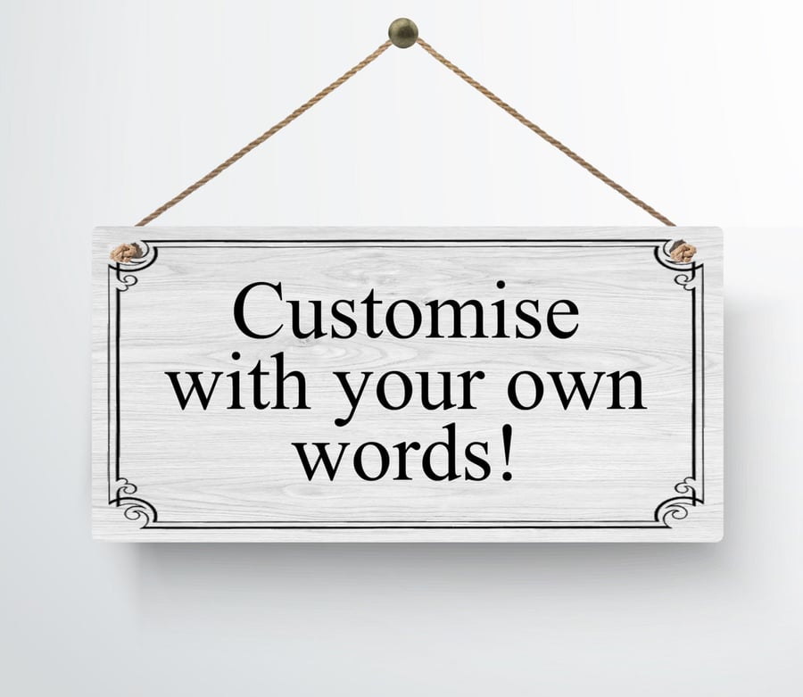 Personalised Metal Sign Hanging Plaque Gifts Custom Any Text Quote Fun Gift Thr
