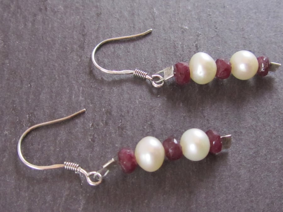 Ruby Pearl Earrings