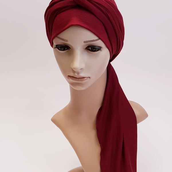 Head wear for women chemo turban viscose jersey turban with ties