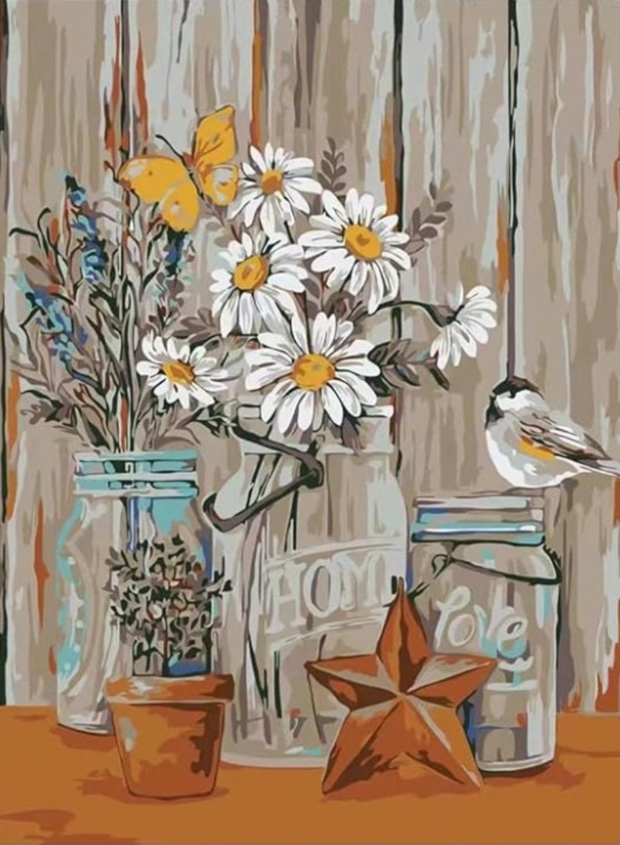 5D DIY Daisy Home Vase Starfish Diamond Painting Kit Crystal Embroidery Rhinesto