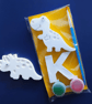 Paint your own Initial and Dino plaster shape, party bag activity, party favour 