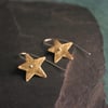 Brass Swinging Star Earrings