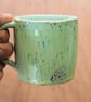 Stoneware pottery mug finished in a melon green glaze - Image 2