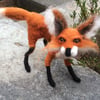 Needle Felted Fox Sculpture