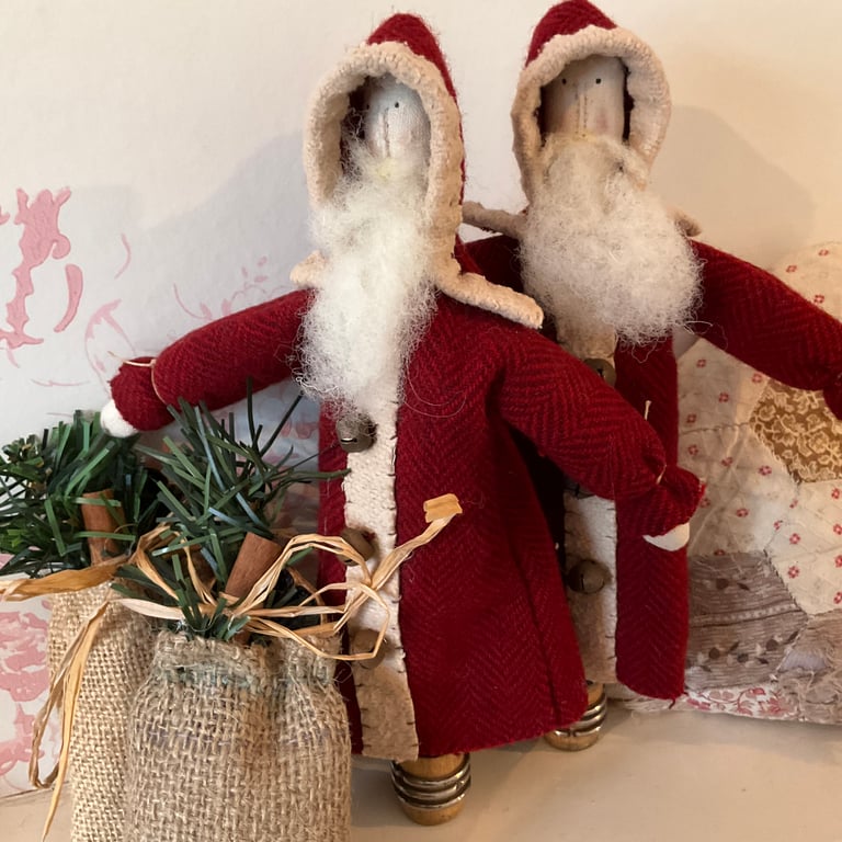 Primitive Santa with rustic sack