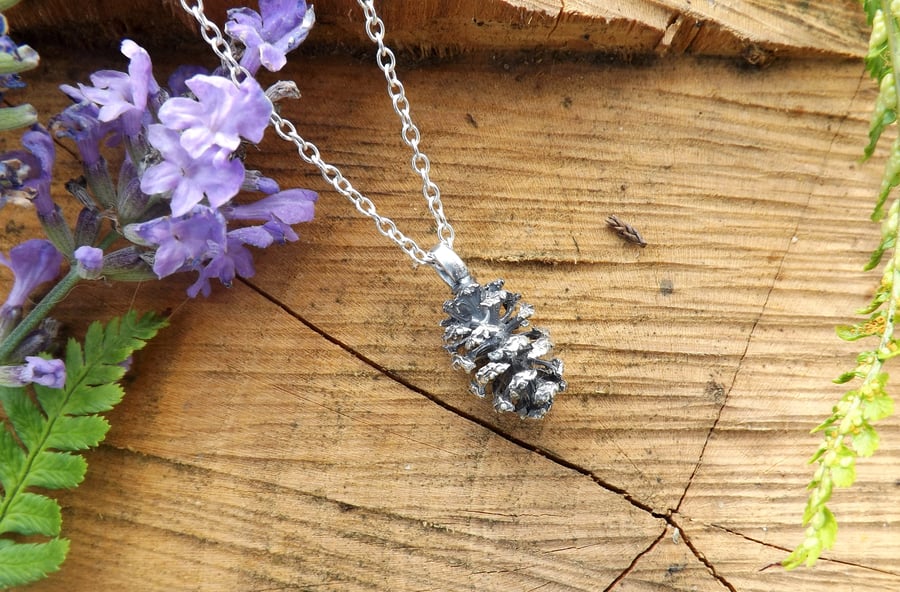 Handmade Silver Pinecone Necklace