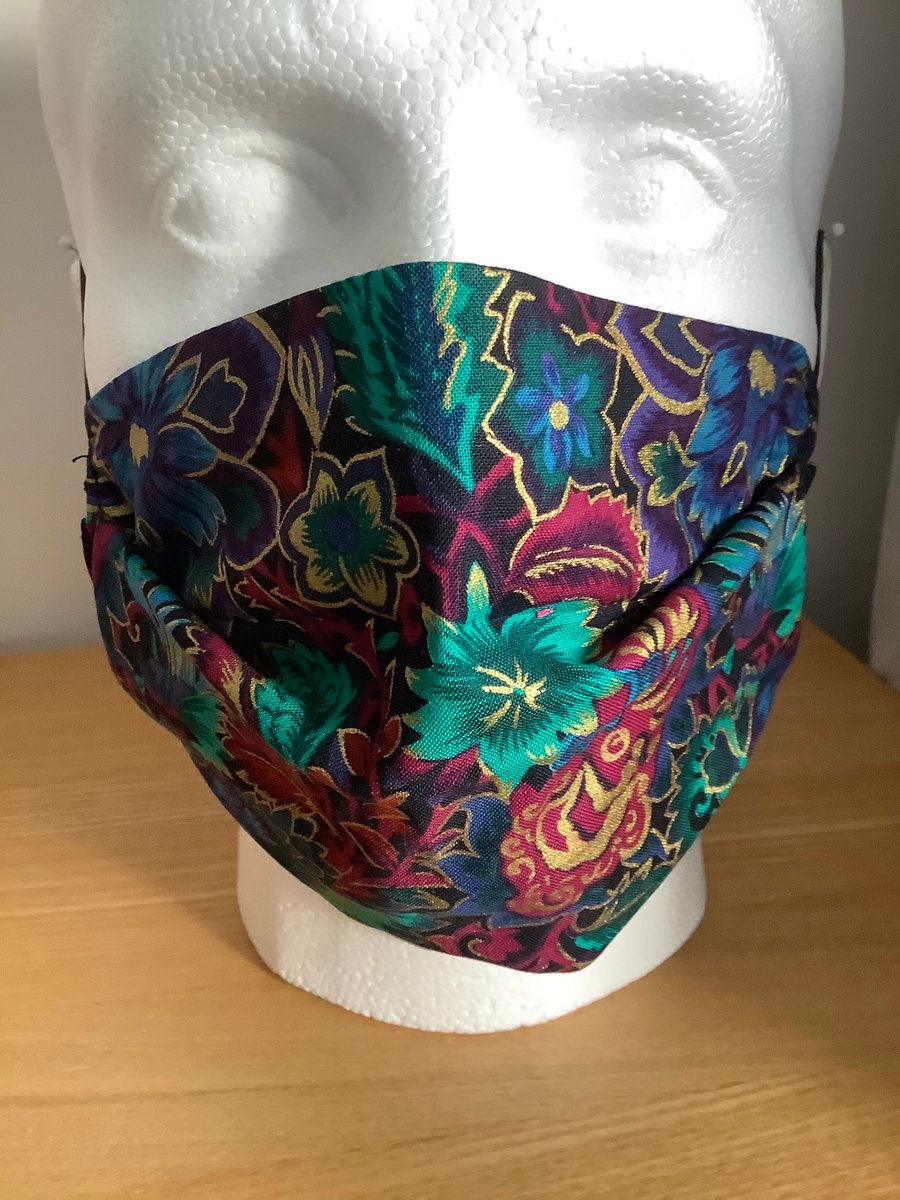Lovely Batik pattern Cotton Face mask, Reusable face mask, Free P&P