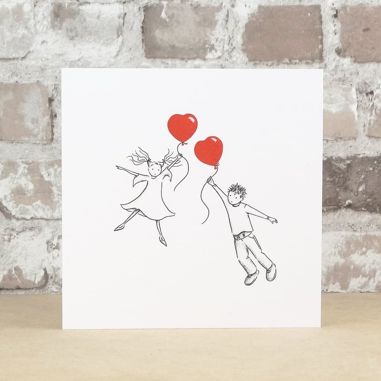Valentine's Card Falling Hearts