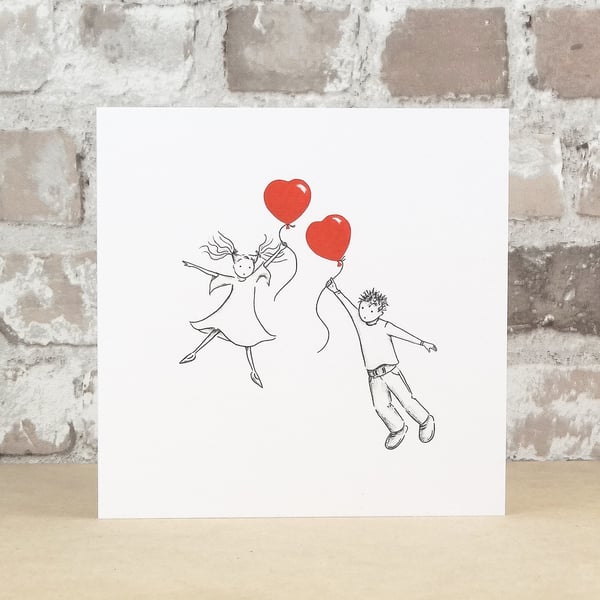 Valentine's Card Falling Hearts