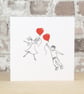 Valentine's Card Falling Hearts