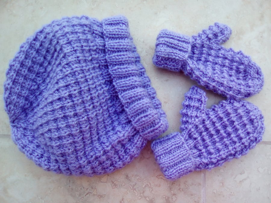 Baby - Toddler hat and mittens set