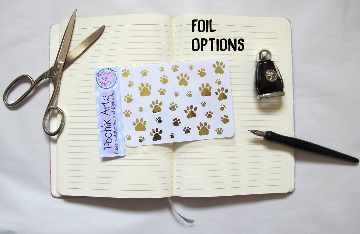 30 Clear Foil Paw Print Stickers