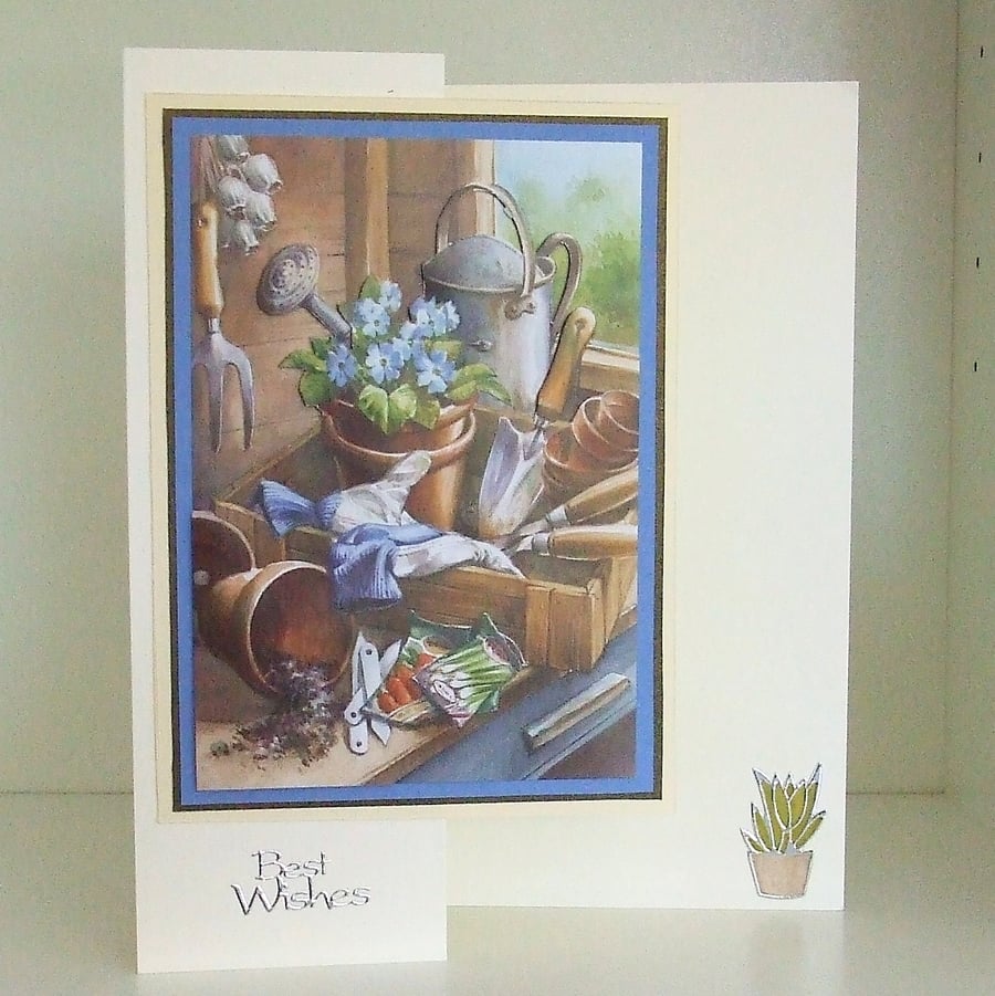 Best Wishes Card, Garden Shed