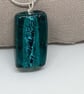 Emerald Glass and Silver Spiral Pendant - Image 4