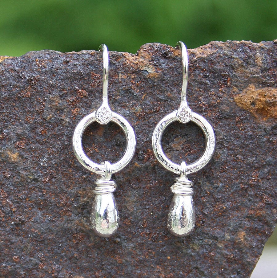 Silver raindrop earrings
