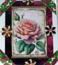 Pink Rose Flower - Hand Crafted Decoupage Greeting Card - Blank 3023