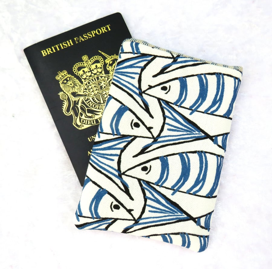 Passport Pouch, passport sleeve, fish design