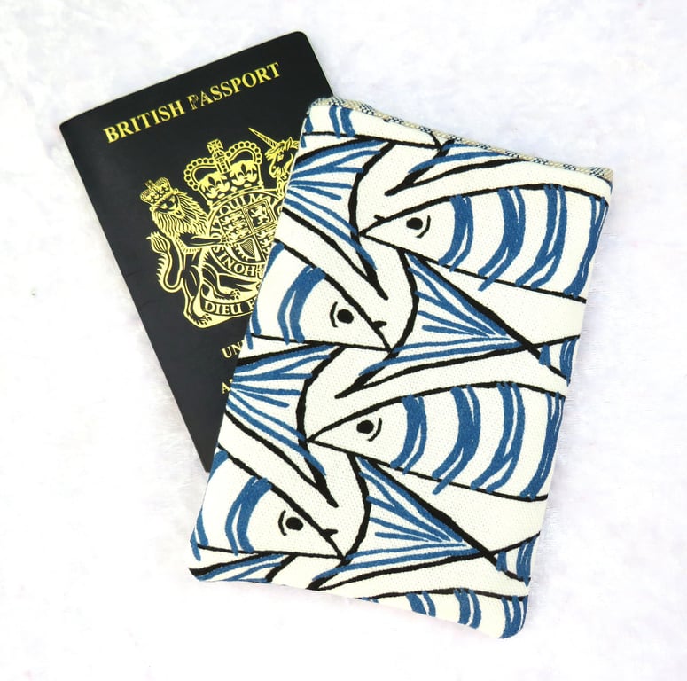 Passport Pouch, passport sleeve, fish design