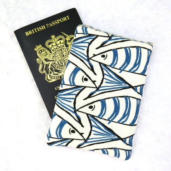 Passport Pouch, passport sleeve, fish design