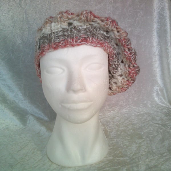 Cream, Brown and Rust Ladies Beret