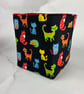 Cats fabric basket, Leopard storage bin, 2 options, Handmade - Image 8