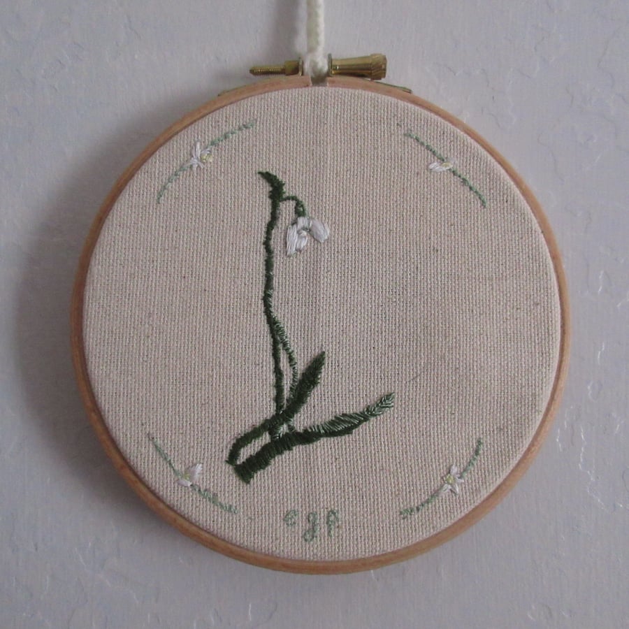 Spring Snowdrop and Flowers Embroidery