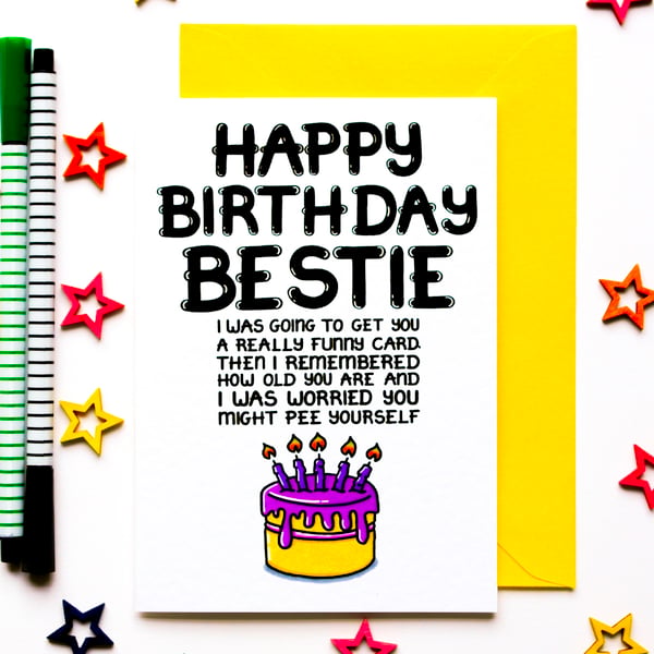 Funny Birthday Card For Bestie, Best Friend Birthday Card, Birthday Card Women