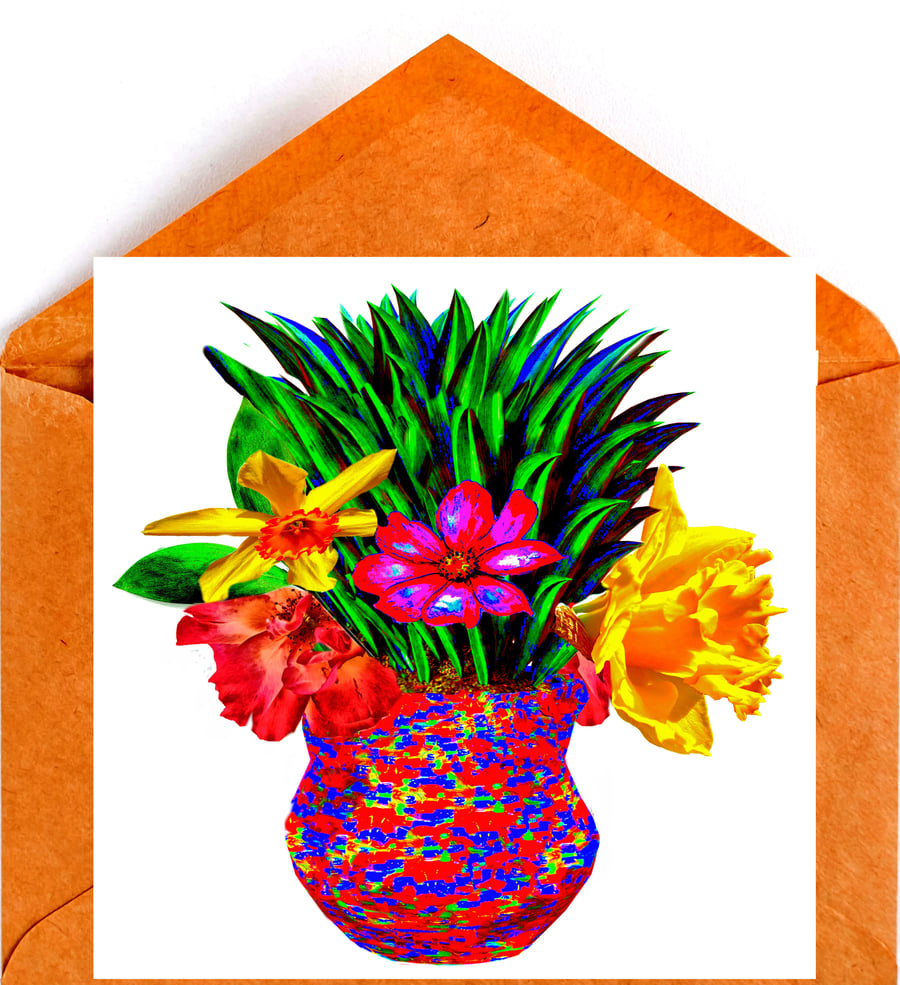 Flowers in a Beautiful Vase Birthday, Greeting Card