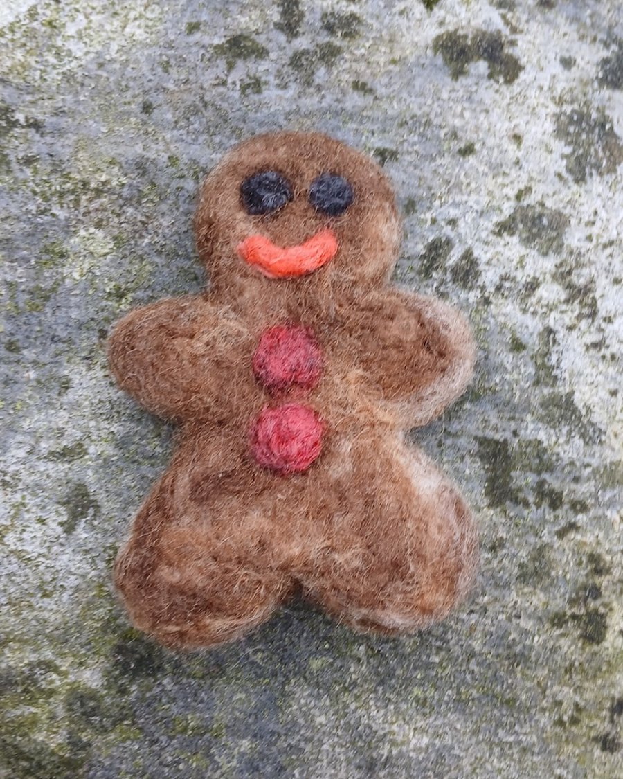 Felted Gingerbread man decoration