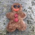 Felted Gingerbread man decoration