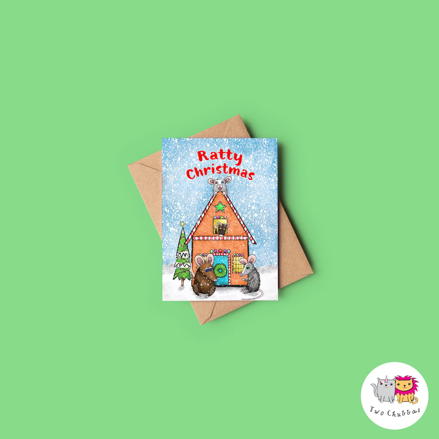 Ratty Christmas Card, A6 Christmas Card, 