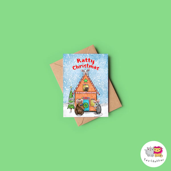Ratty Christmas Card, A6 Christmas Card, 