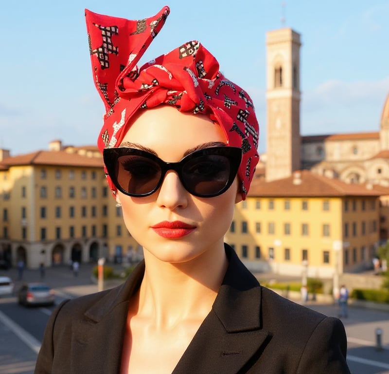 1950s Retro Rockabilly Headscarf  Bandana Handmade Scottie Dog Print