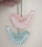 Hand Painted Wooden Birds Hanging Decorations