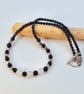 White Quartz & Blue Goldstone Necklace With Silver Stars, Birthday Gifts For Her