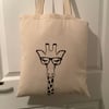 Giraffe with glasses cotton tote bag ,very strong but light 