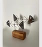 Skeletal fish duo scrap metal sculpture - nautical - Image 2