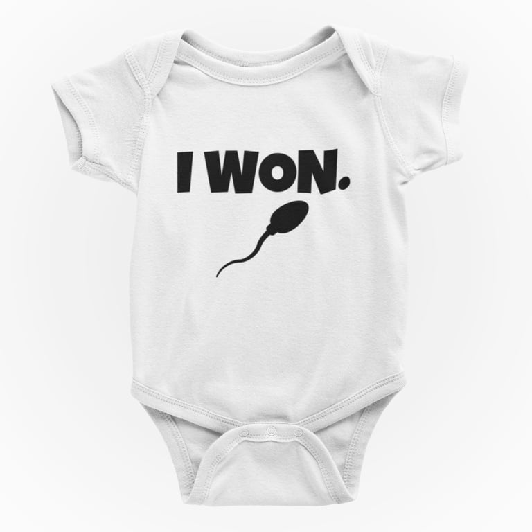 Funny Rude Novelty Shortsleeve Baby Grow -  I WON