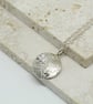 Reticulated Silver Disc Pendant with Polished Silver Drop - Image 6